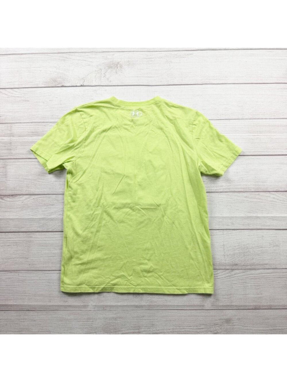 Under Armour Boys Neon Green Graphic Basketball Scenic Tee Shirt Loose Fit Large - Picture 3 of 4
